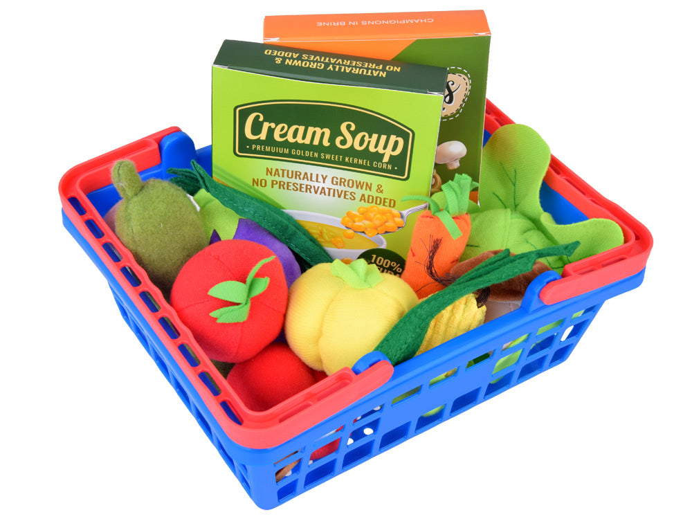 Pirkinių krepšelis vaikams su daržovėmis