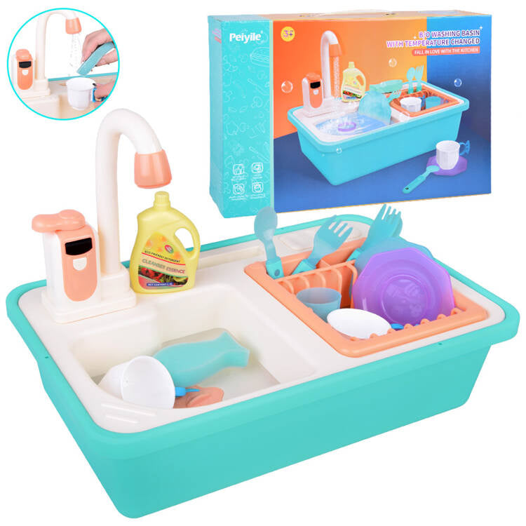 Žaislinė virtuvės kriauklė su vandens funkcija