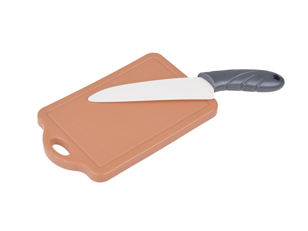 Plastikinių vaisių rinkinys vaikams su peiliu ir pjaustymo lentele