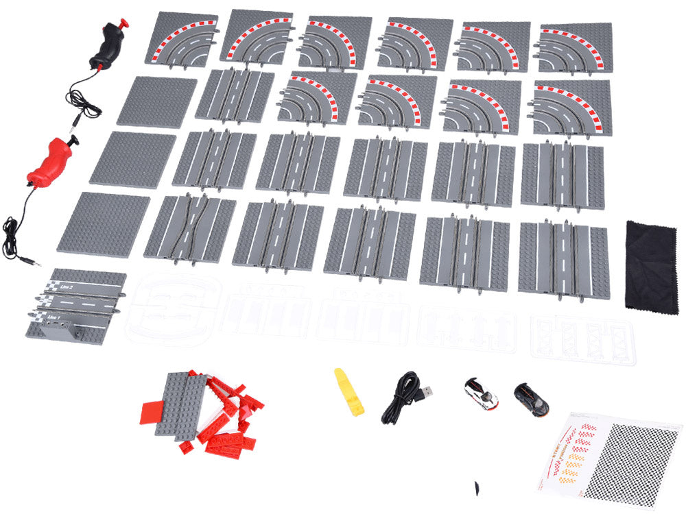 Žaislinė lenktynių trasa su 2 nuotolinio valdymo automobiliais!