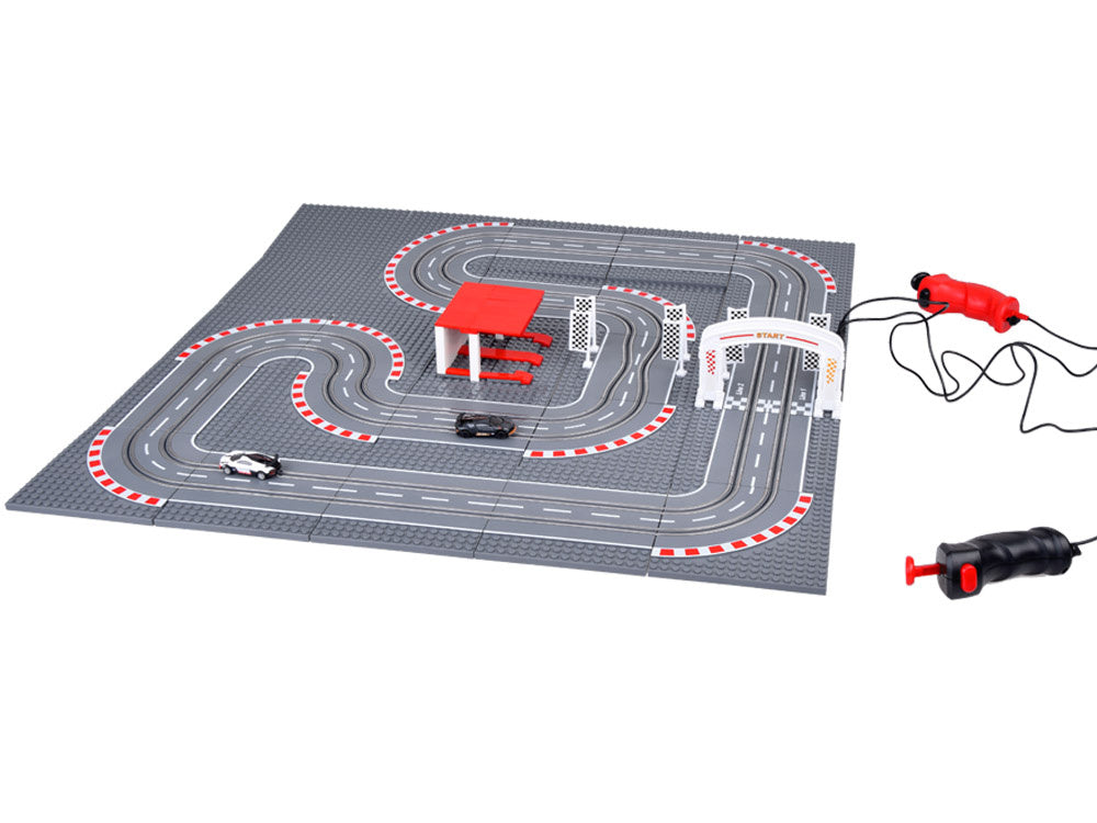 Žaislinė lenktynių trasa su 2 nuotolinio valdymo automobiliais!