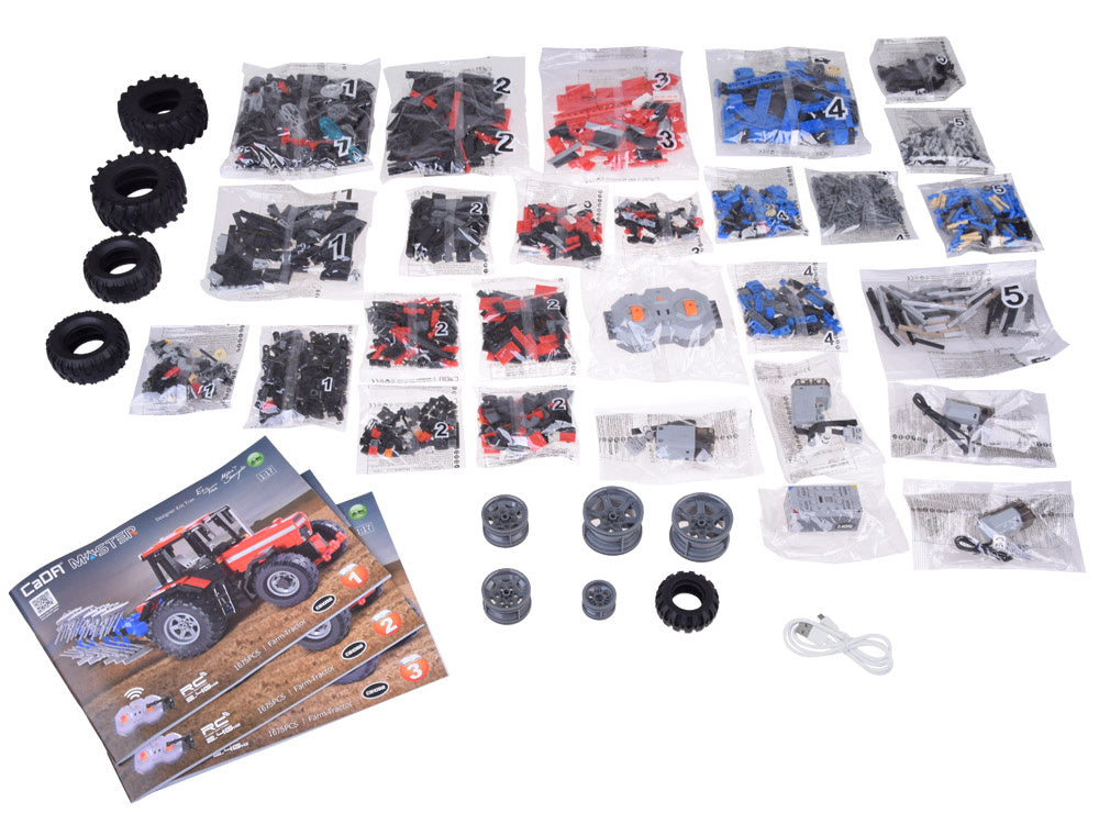 Nuotoliniu būdu valdomas konstruktoriaus rinkinys 1675 el, traktorius ir plūgas