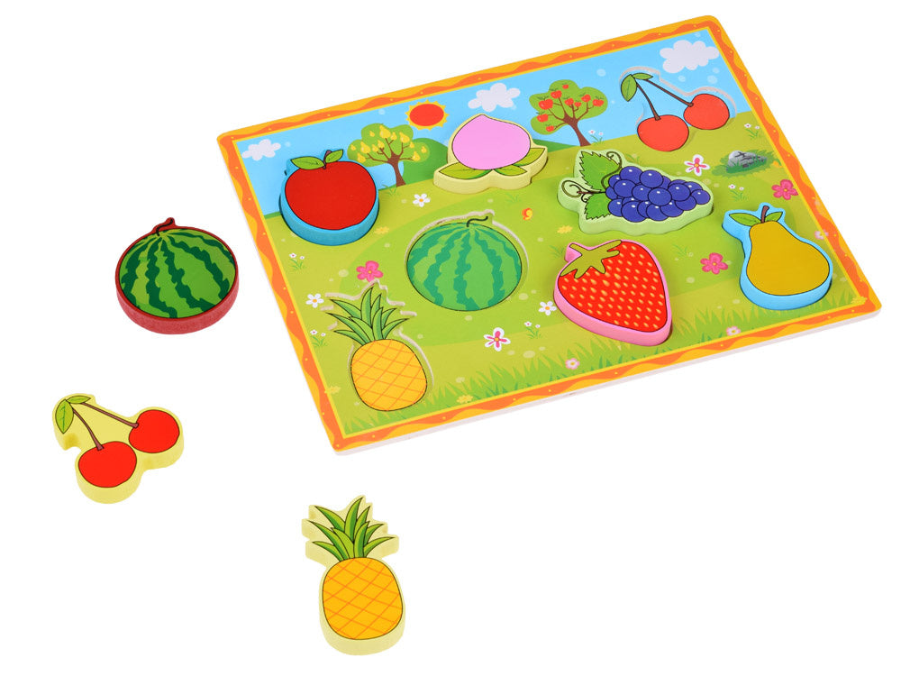 Medinė edukacinė dėlionė vaikams „Vaisiai“ 8 el.