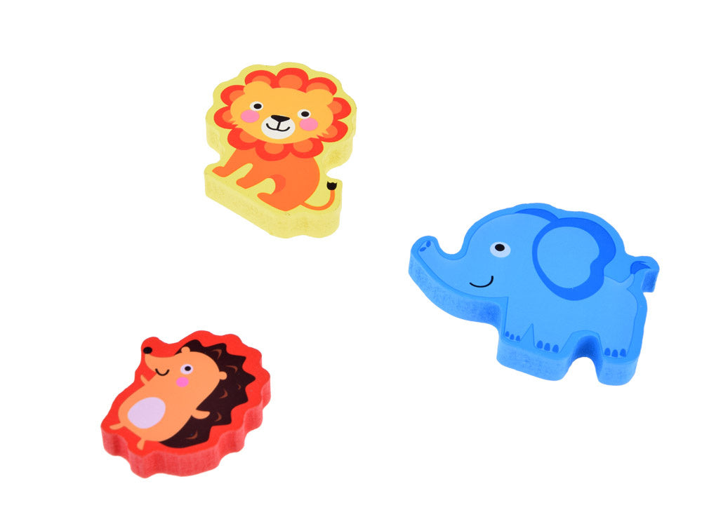 Medinė dėlionė su safario gyvūnais 7el.