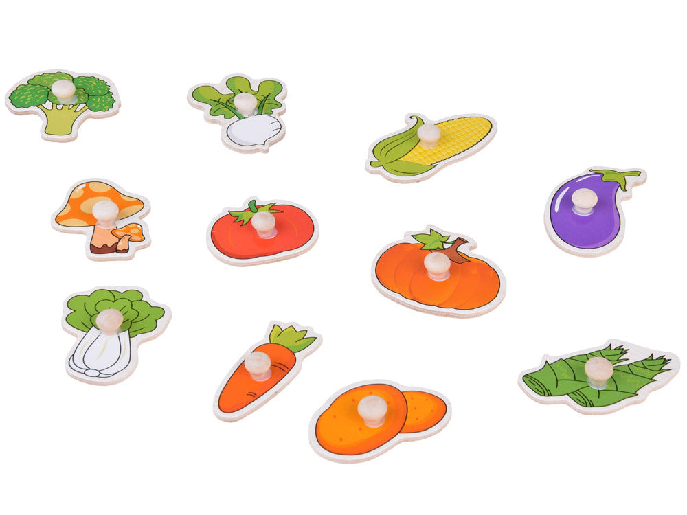 Medinė edukacinė dėlionė daržovės 11 el.