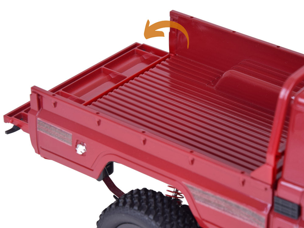 Nuotoliniu būdu valdomas Toyota Land Cruiser 4x4 Pickup automobilis, raudonas