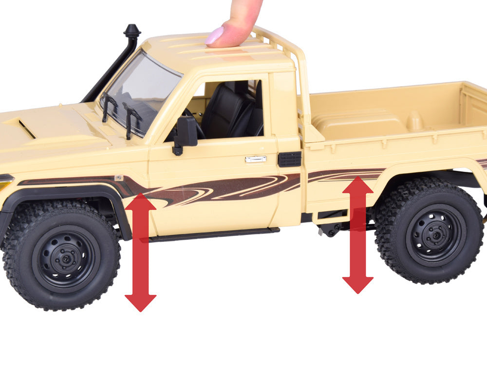 Nuotoliniu būdu valdomas Toyota Land Cruiser 4x4 Pickup automobilis, kreminis