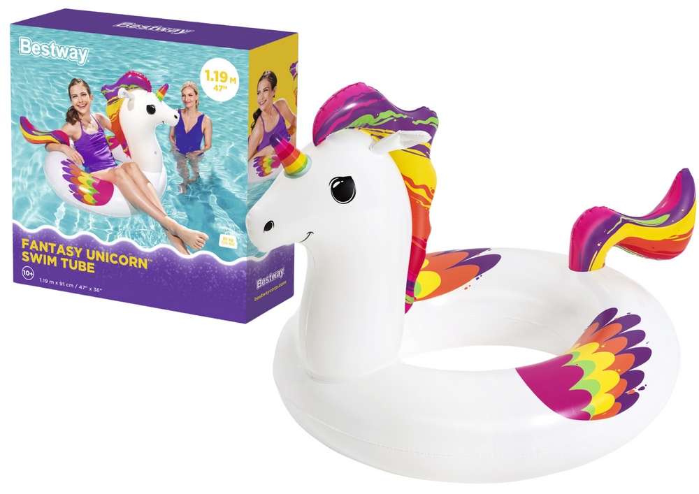 Pripučiamas vienaragio formos plaukimo ratas 119x91cm, Bestway 36159
