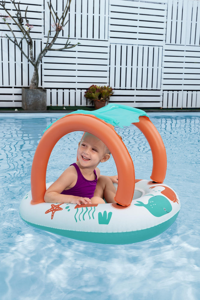 Pripučiama valtis su stogeliu vaikams 84x67cm, Bestway 34203