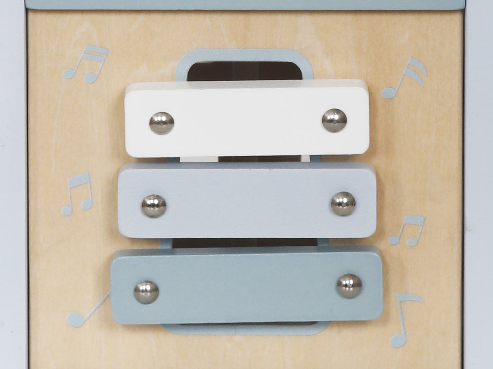 Medinis Montessori daugiafunkcinis veiklos kubas vaikams, mėlynas