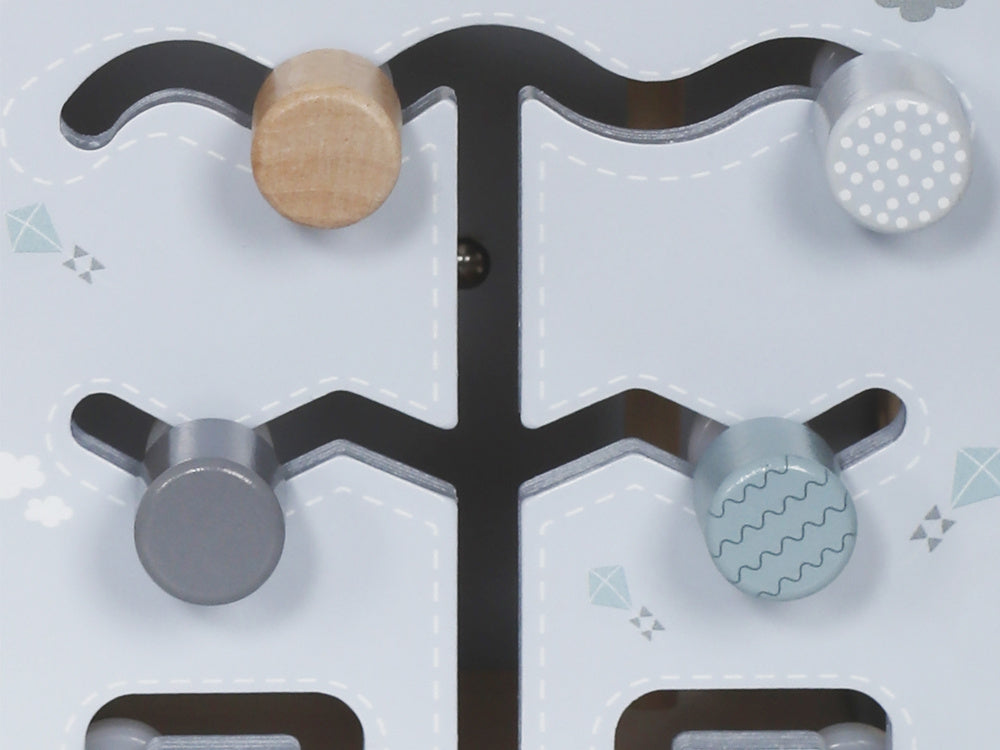 Medinis Montessori daugiafunkcinis veiklos kubas vaikams, mėlynas