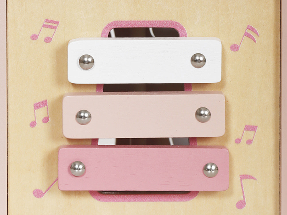 Medinis Montessori daugiafunkcinis veiklos kubas vaikams, rožinis