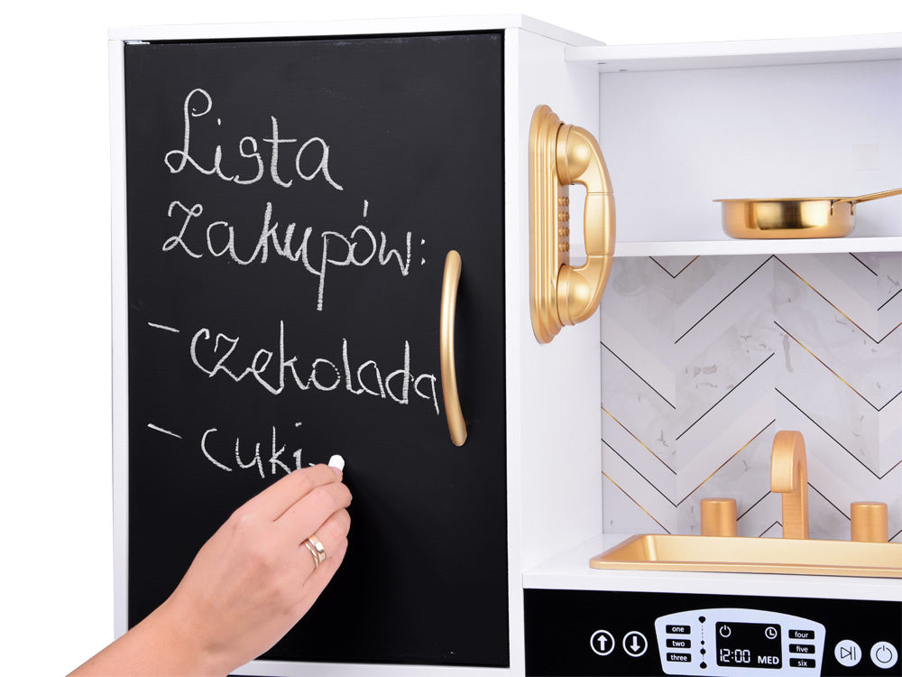 Didelė retro stiliaus medinė virtuvė vaikams, balta