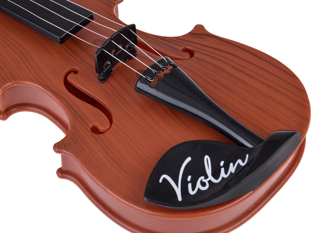 Plastikinis smuikas su stryku vaikams 42 cm, tamsiai rudas