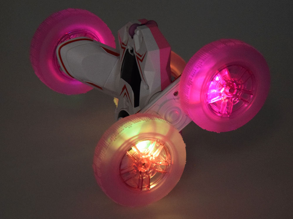 Nuotoliniu būdu valdomas automobilis su šviesos efektais, rožinis