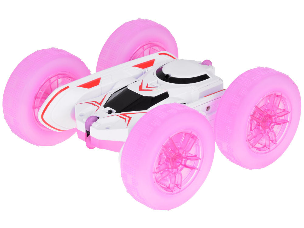 Nuotoliniu būdu valdomas automobilis su šviesos efektais, rožinis