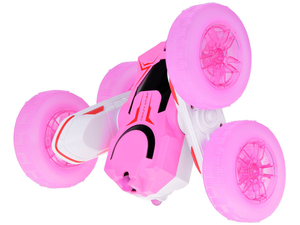 Nuotoliniu būdu valdomas automobilis su šviesos efektais, rožinis