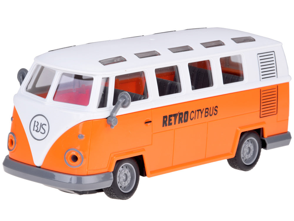 Nuotoliniu būdu valdomas RETRO CITY BUS si šviesos efektais, oranžinis