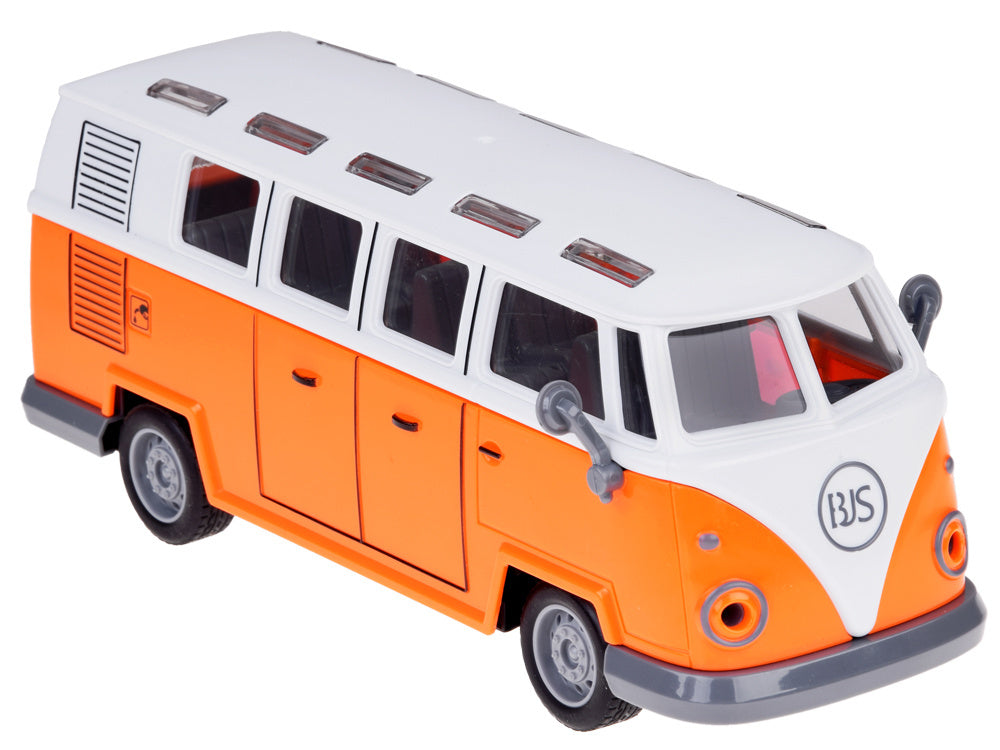 Nuotoliniu būdu valdomas RETRO CITY BUS si šviesos efektais, oranžinis