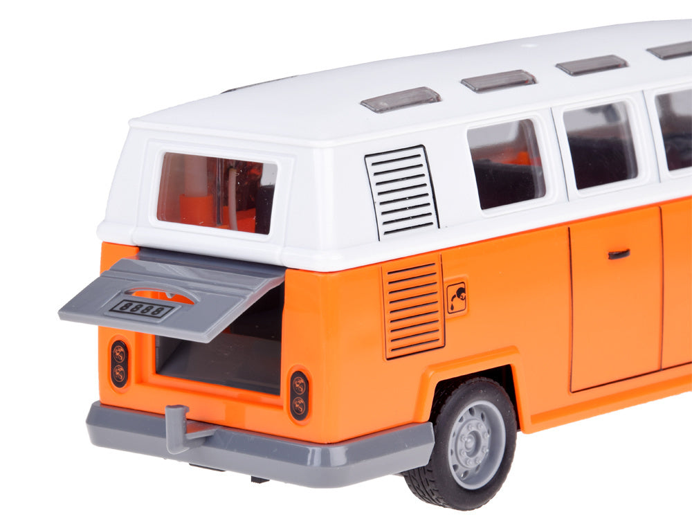 Nuotoliniu būdu valdomas RETRO CITY BUS si šviesos efektais, oranžinis