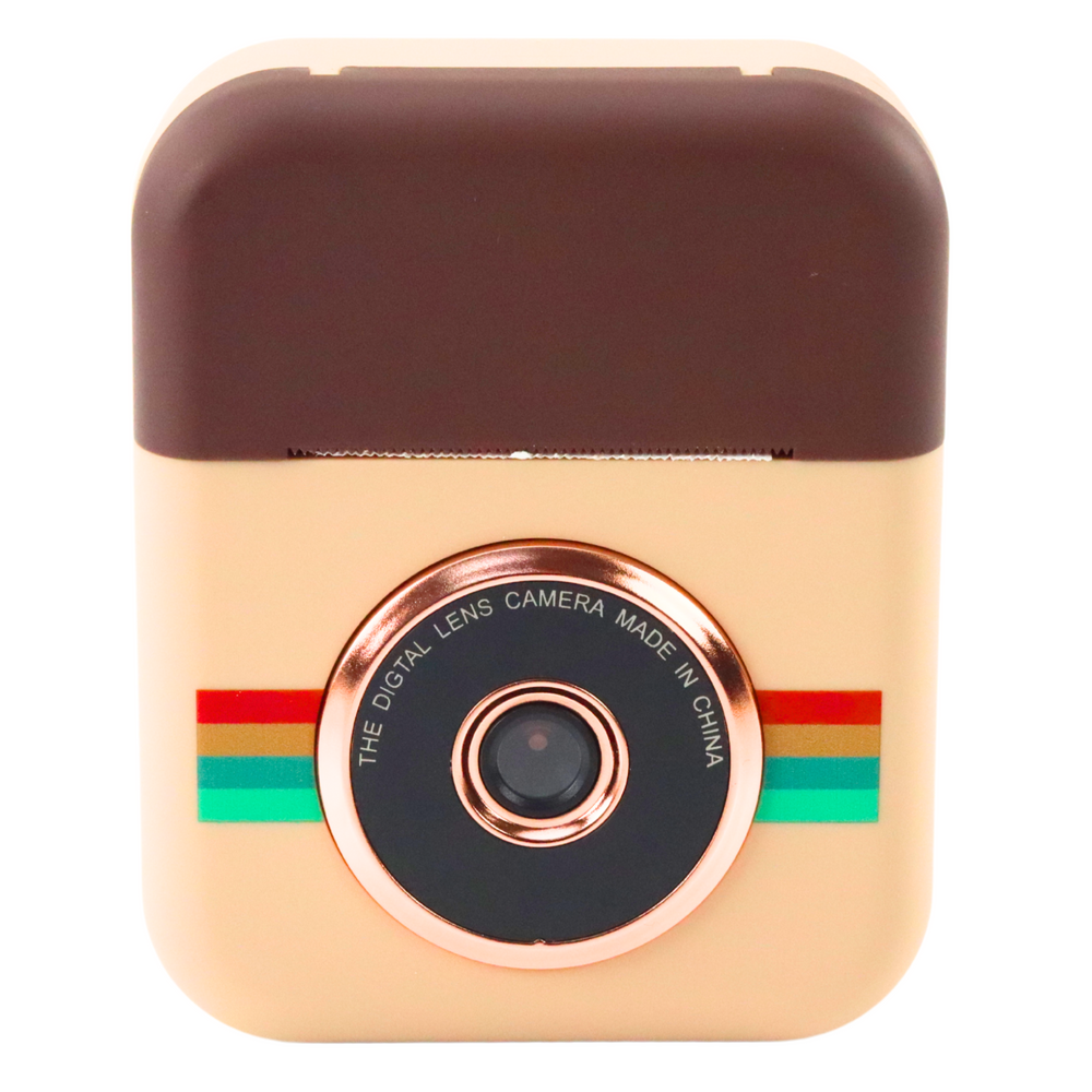 Vaikiškas skaitmeninis fotoaparatas su spausdintuvu „Instant Brown“