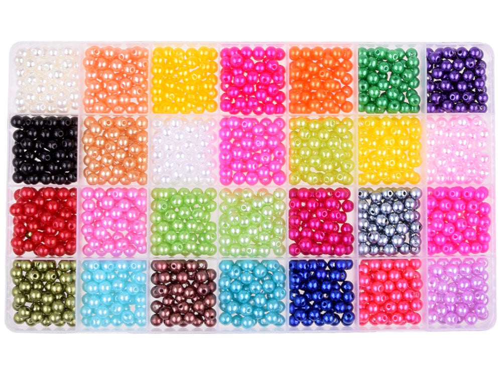 Perlų karoliukų rinkinys apyrankėms 28 spalvos