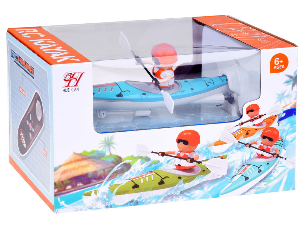 Nuotoliniu būdu valdoma šviečianti baidarė, mėlyna