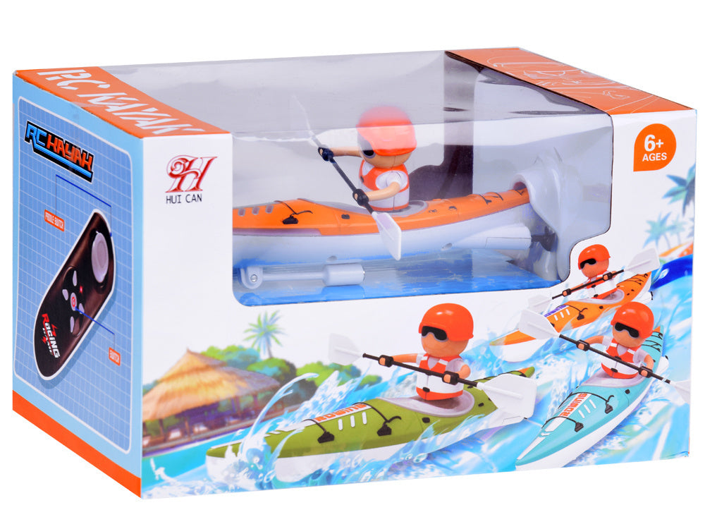 Nuotoliniu būdu valdoma šviečianti baidarė, oranžinė