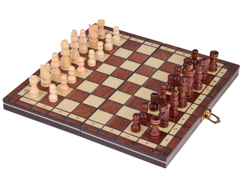 Medinių šachmatų ir šaškių rinkinys 3in1