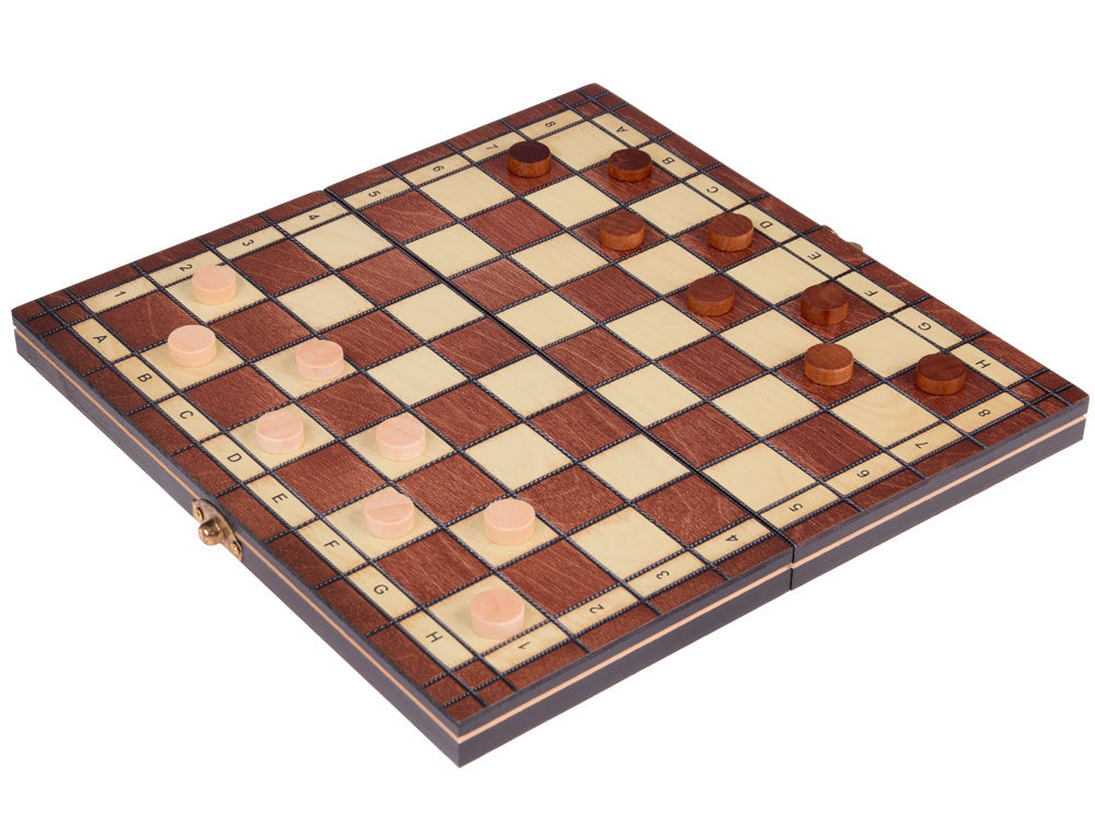 Medinių šachmatų ir šaškių rinkinys 3in1