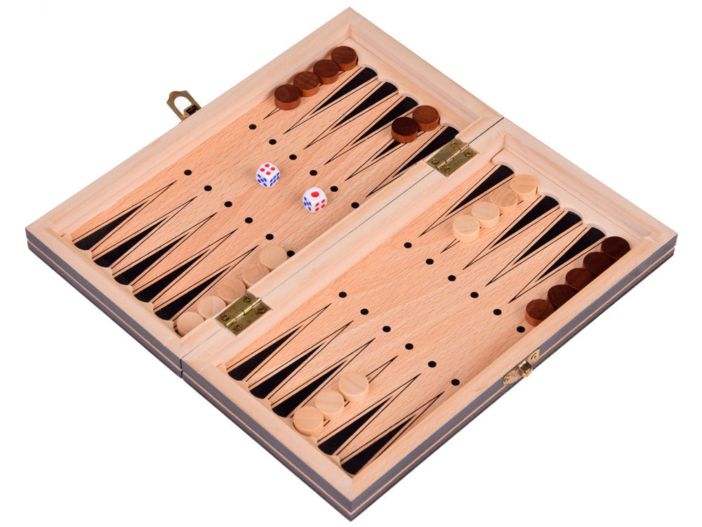 Medinių šachmatų ir šaškių rinkinys 3in1