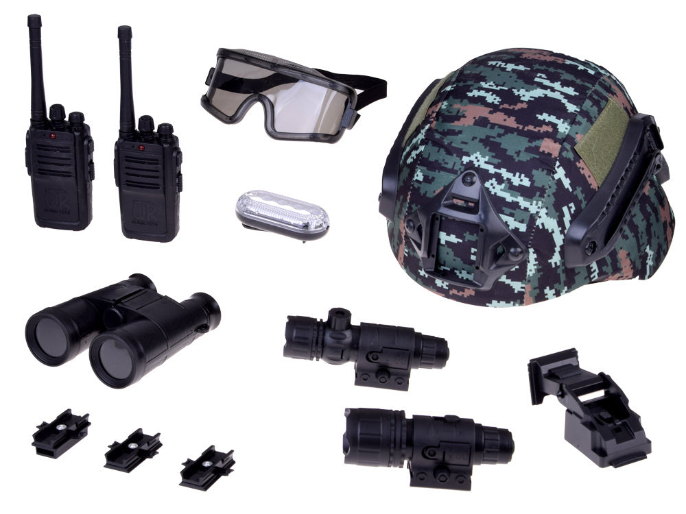Profesionalus kareivio rinkinys vaikams su racijomis Walkie Talkie