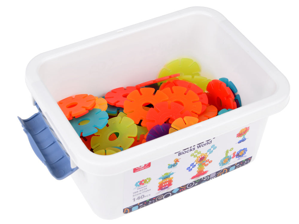 Spalvotų 3D statybinių kaladėlių rinkinys vaikams, 140 el.