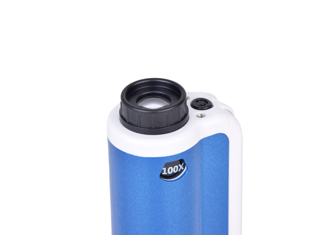 Kišeninis mikroskopas vaikams 100x 250x, mėlynas