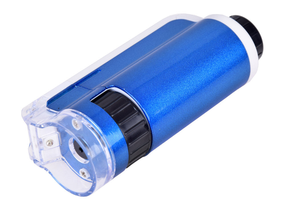 Kišeninis mikroskopas vaikams 100x 250x, mėlynas