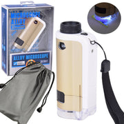 Kišeninis mikroskopas vaikams 100x 250x, kreminis