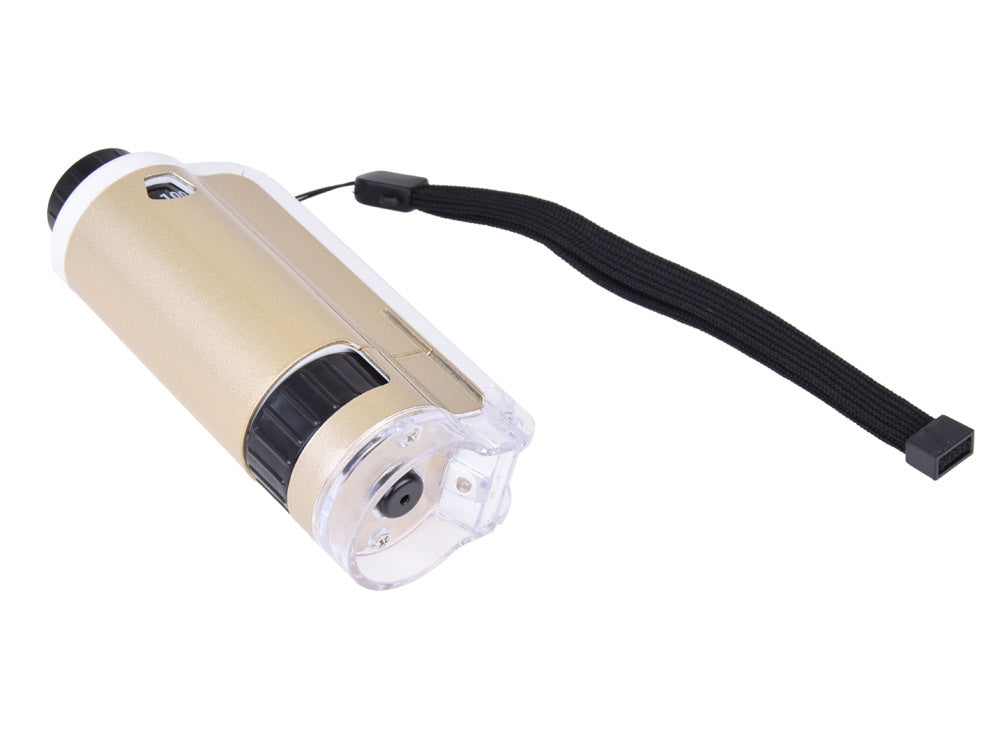 Kišeninis mikroskopas vaikams 100x 250x, kreminis