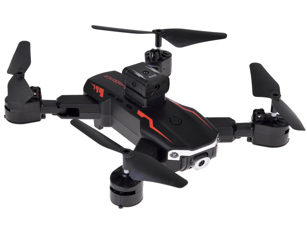 Nuotoliniu būdu valdomas dronas Quadrocopter Flying, juodas