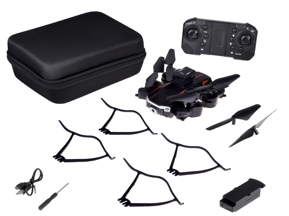 Nuotoliniu būdu valdomas dronas Quadrocopter Flying, juodas