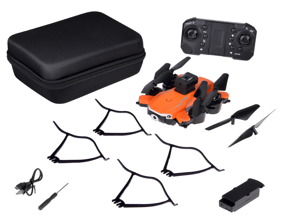 Nuotoliniu būdu valdomas dronas Quadrocopter Flying, oranžinis