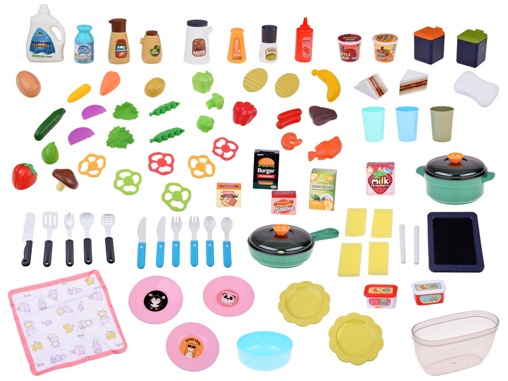 Didelė interaktyvi virtuvė vaikams su vandens funkcija, žalia