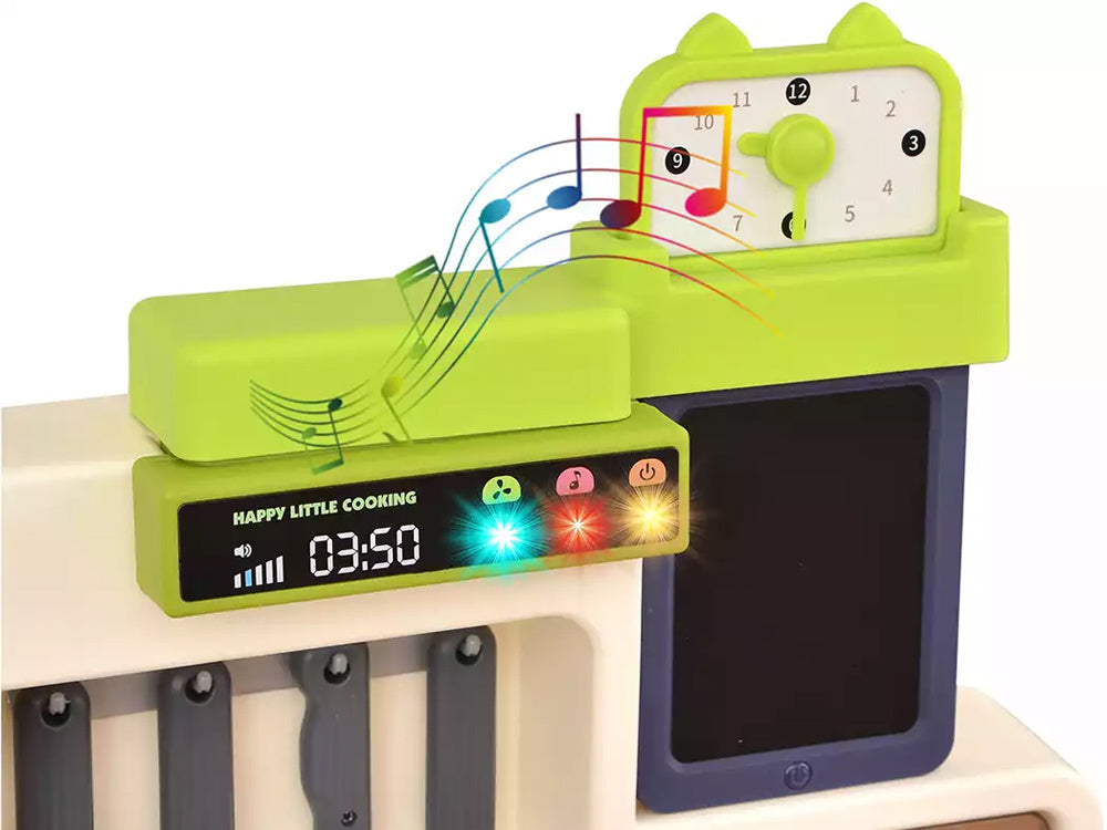 Didelė interaktyvi virtuvė vaikams su vandens funkcija, žalia