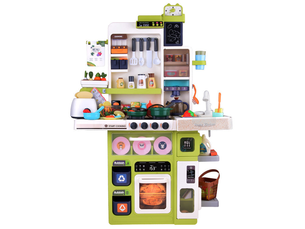 Didelė interaktyvi virtuvė vaikams su vandens funkcija, žalia