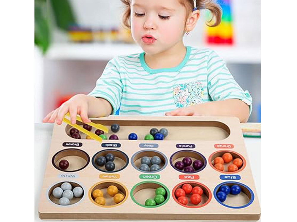 Medinė mokomoji Montessori dėlionė „Mosaic Sorter“