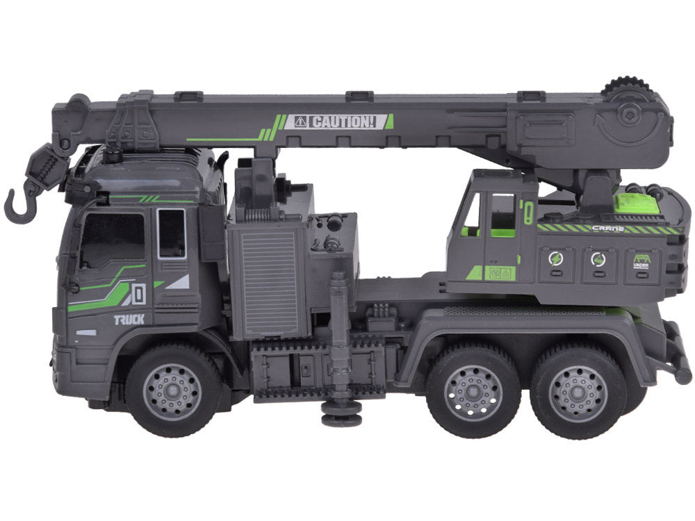 Nuotoliniu būdu valdomas statybinis kranas, juodas