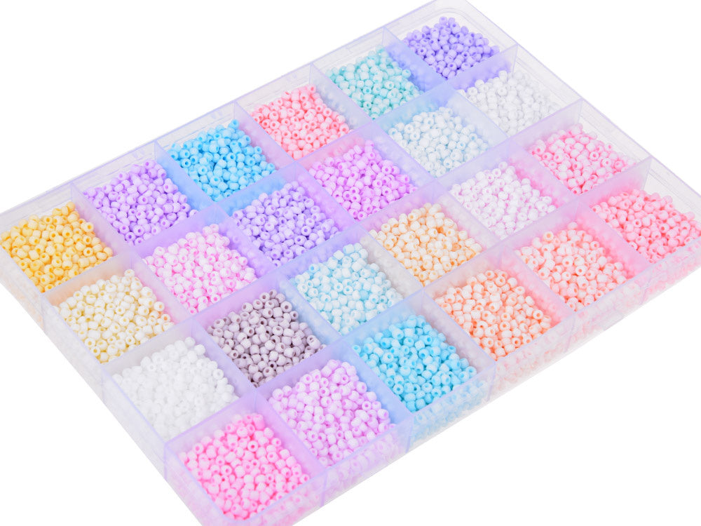 Pastelinių karoliukų rinkinys apyrankėms kurti 24 spalvos