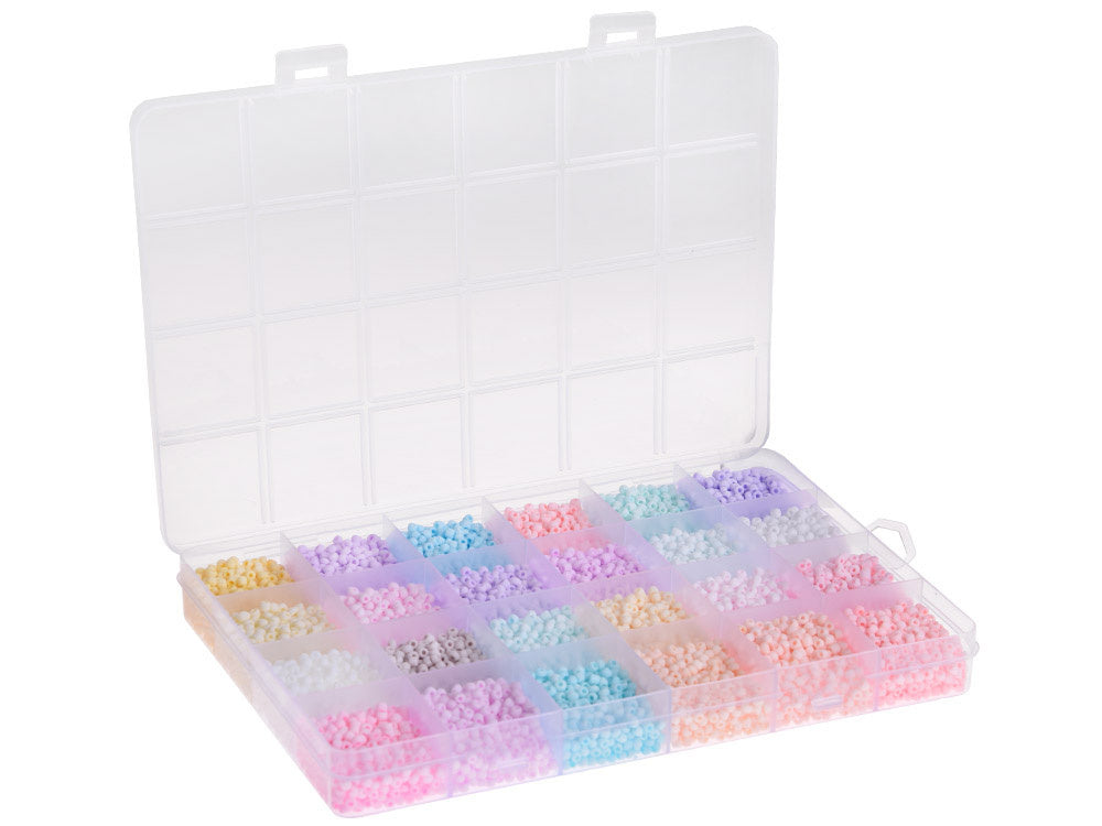 Pastelinių karoliukų rinkinys apyrankėms kurti 24 spalvos