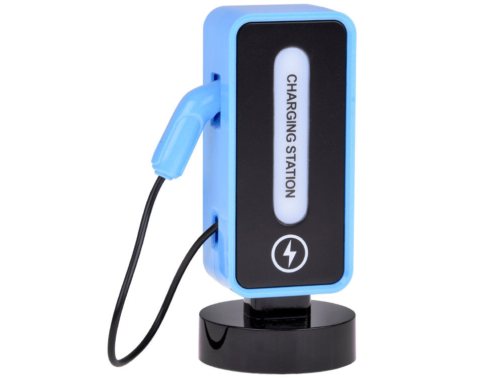 Nuotoliniu būdu valdomas lenktyninis automobilis su šviesos ir garso efektais, mėlynas