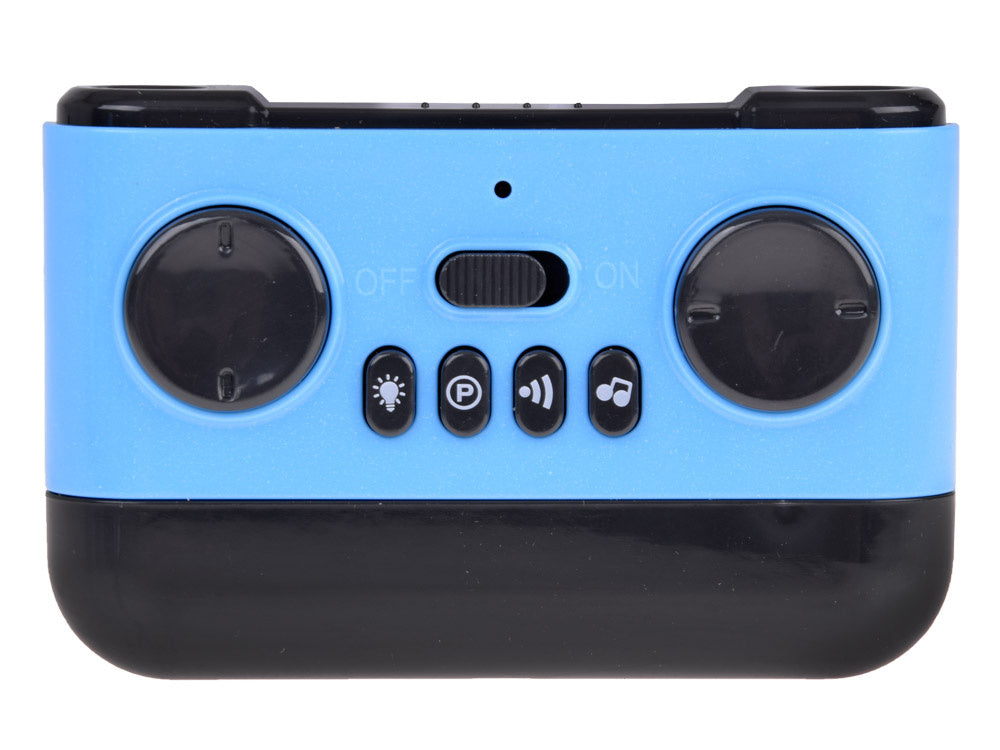 Nuotoliniu būdu valdomas lenktyninis automobilis su šviesos ir garso efektais, mėlynas