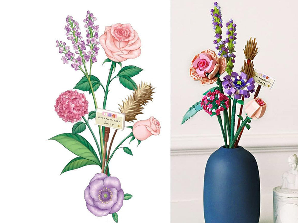 Statybinis konstruktorius vaikams „Gėlių puokštė“ 547 el.